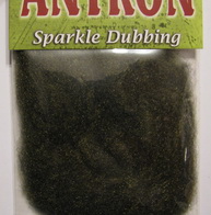 antron sparkle dubbing  Wapsi dk. olive